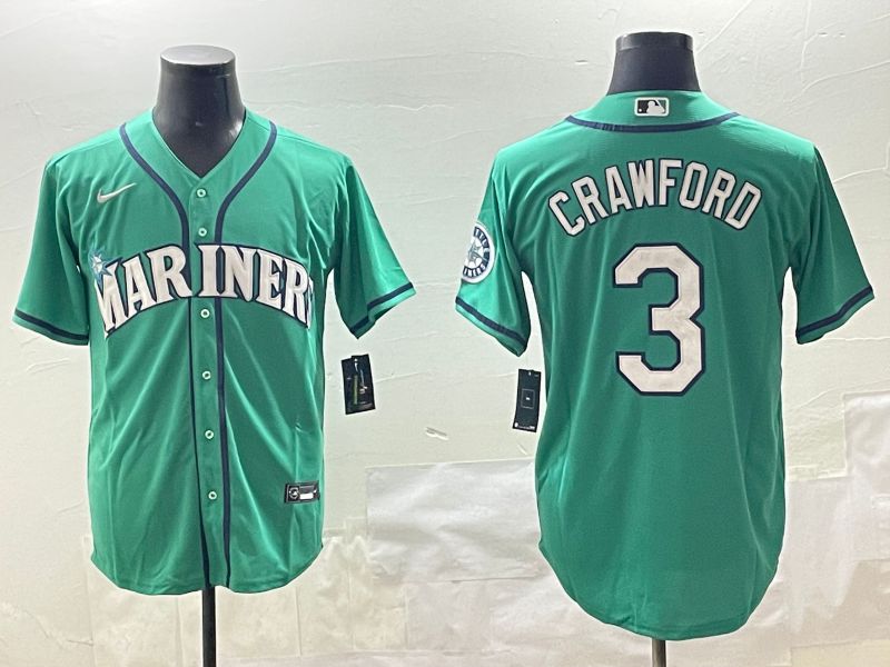 Men Seattle Mariners #3 Crawford Green Game 2025 Nike MLB Jersey style 1->seattle mariners->MLB Jersey
